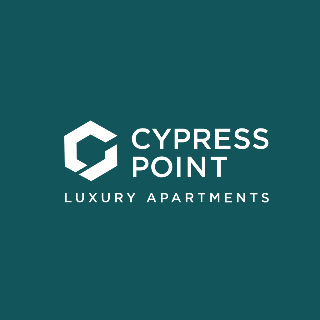 The image is a logo for Cypress Point Luxury Apartments.